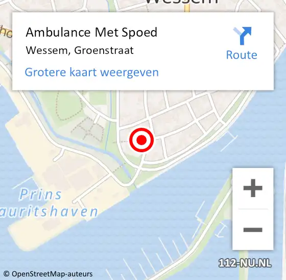 Locatie op kaart van de 112 melding: Ambulance Met Spoed Naar Wessem, Groenstraat op 12 juni 2014 17:33