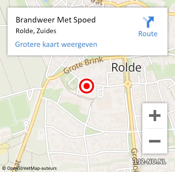 Locatie op kaart van de 112 melding: Brandweer Met Spoed Naar Rolde, Zuides op 8 juni 2021 14:45