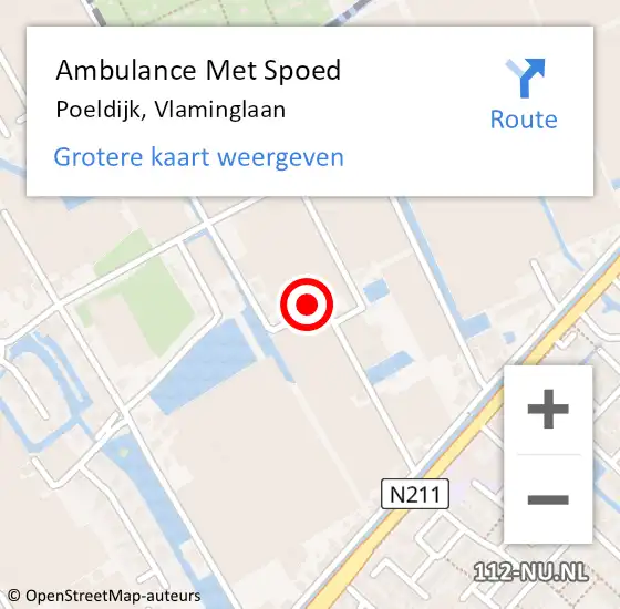 Locatie op kaart van de 112 melding: Ambulance Met Spoed Naar Poeldijk, Vlaminglaan op 8 juni 2021 14:56