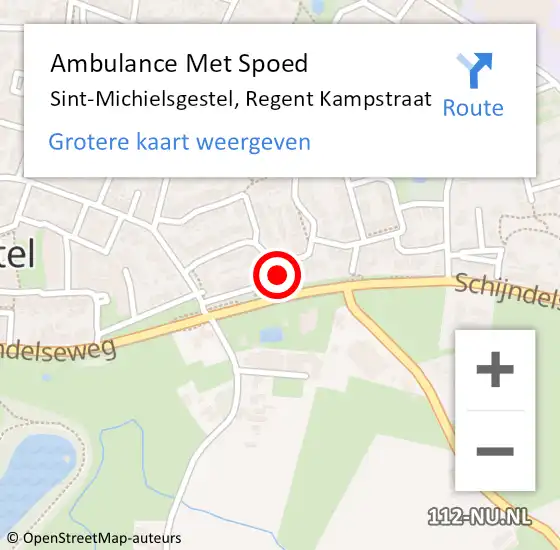 Locatie op kaart van de 112 melding: Ambulance Met Spoed Naar Sint-Michielsgestel, Regent Kampstraat op 12 juni 2014 17:36