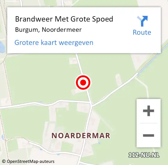 Locatie op kaart van de 112 melding: Brandweer Met Grote Spoed Naar Burgum, Noordermeer op 12 juni 2014 17:37