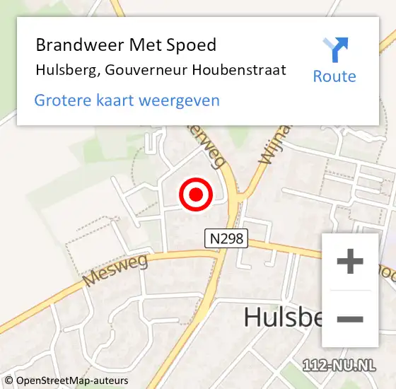 Locatie op kaart van de 112 melding: Brandweer Met Spoed Naar Hulsberg, Gouverneur Houbenstraat op 8 juni 2021 15:11