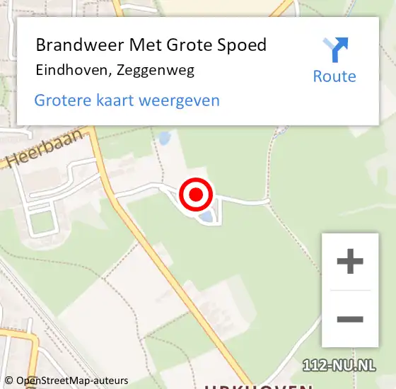 Locatie op kaart van de 112 melding: Brandweer Met Grote Spoed Naar Eindhoven, Zeggenweg op 8 juni 2021 15:11