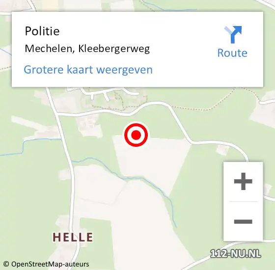 Locatie op kaart van de 112 melding: Politie Mechelen, Kleebergerweg op 8 juni 2021 15:12