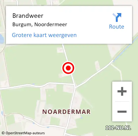 Locatie op kaart van de 112 melding: Brandweer Burgum, Noordermeer op 12 juni 2014 17:39