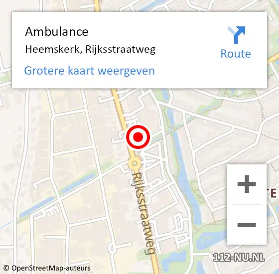 Locatie op kaart van de 112 melding: Ambulance Heemskerk, Rijksstraatweg op 8 juni 2021 15:55