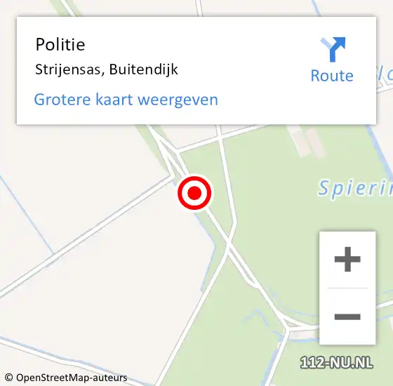 Locatie op kaart van de 112 melding: Politie Strijensas, Buitendijk op 8 juni 2021 15:57