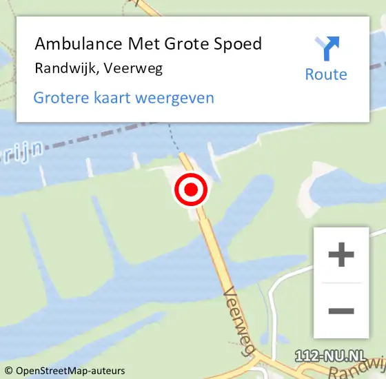 Locatie op kaart van de 112 melding: Ambulance Met Grote Spoed Naar Randwijk, Veerweg op 8 juni 2021 16:31