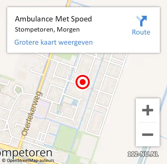 Locatie op kaart van de 112 melding: Ambulance Met Spoed Naar Stompetoren, Morgen op 12 juni 2014 17:42