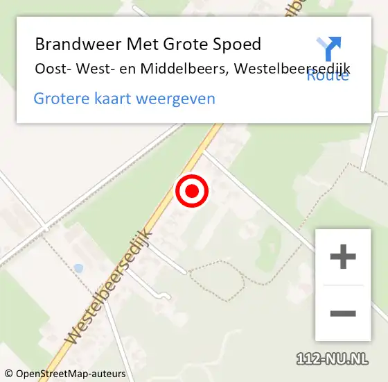 Locatie op kaart van de 112 melding: Brandweer Met Grote Spoed Naar Oost- West- en Middelbeers, Westelbeersedijk op 8 juni 2021 16:36