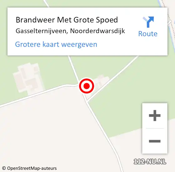 Locatie op kaart van de 112 melding: Brandweer Met Grote Spoed Naar Gasselternijveen, Noorderdwarsdijk op 8 juni 2021 16:40