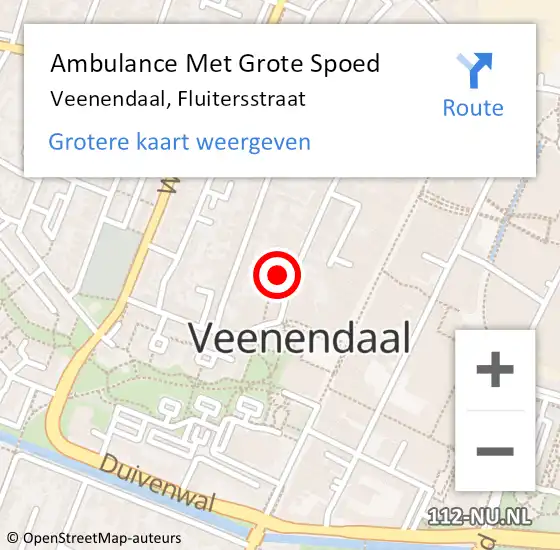 Locatie op kaart van de 112 melding: Ambulance Met Grote Spoed Naar Veenendaal, Fluitersstraat op 8 juni 2021 16:45