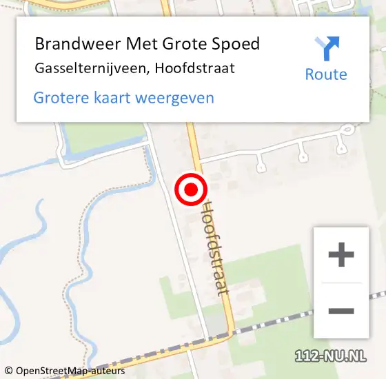 Locatie op kaart van de 112 melding: Brandweer Met Grote Spoed Naar Gasselternijveen, Hoofdstraat op 8 juni 2021 16:46