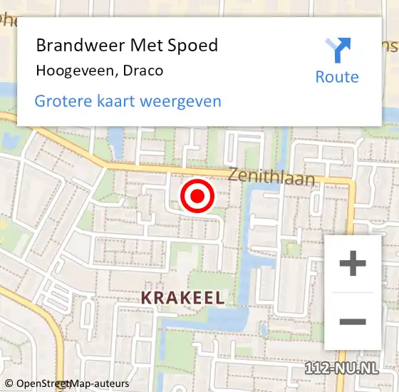 Locatie op kaart van de 112 melding: Brandweer Met Spoed Naar Hoogeveen, Draco op 8 juni 2021 16:57