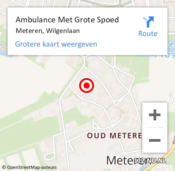 Locatie op kaart van de 112 melding: Ambulance Met Grote Spoed Naar Meteren, Wilgenlaan op 8 juni 2021 17:09