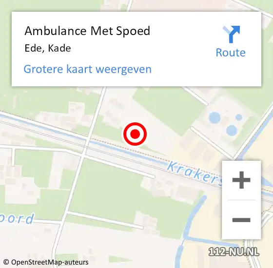 Locatie op kaart van de 112 melding: Ambulance Met Spoed Naar Ede, Kade op 8 juni 2021 17:09