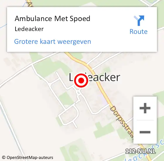 Locatie op kaart van de 112 melding: Ambulance Met Spoed Naar Ledeacker op 8 juni 2021 17:15