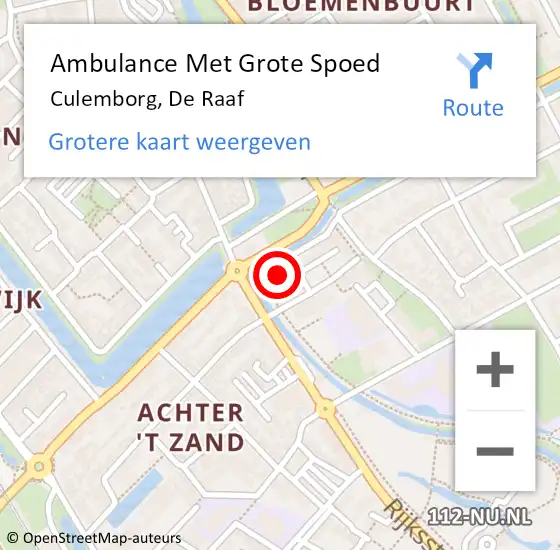 Locatie op kaart van de 112 melding: Ambulance Met Grote Spoed Naar Culemborg, De Raaf op 8 juni 2021 17:17