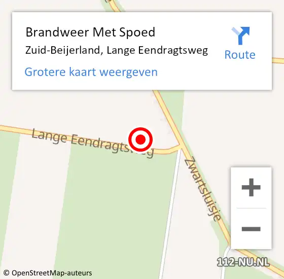 Locatie op kaart van de 112 melding: Brandweer Met Spoed Naar Zuid-Beijerland, Lange Eendragtsweg op 8 juni 2021 17:20