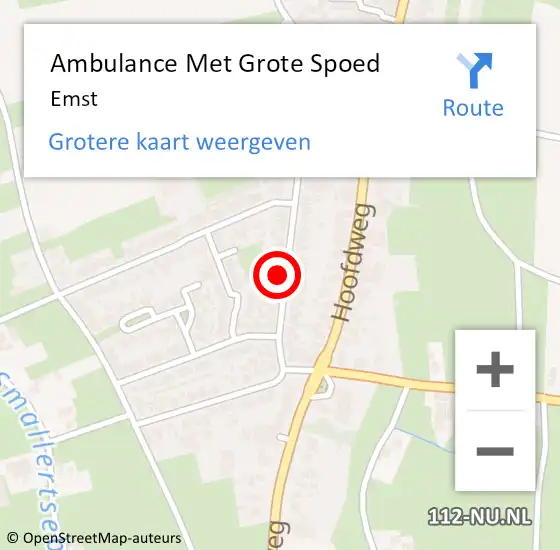 Locatie op kaart van de 112 melding: Ambulance Met Grote Spoed Naar Emst op 8 juni 2021 17:22