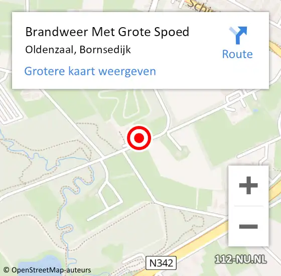 Locatie op kaart van de 112 melding: Brandweer Met Grote Spoed Naar Oldenzaal, Bornsedijk op 8 juni 2021 17:35