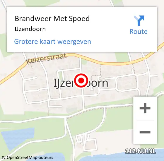 Locatie op kaart van de 112 melding: Brandweer Met Spoed Naar IJzendoorn op 8 juni 2021 17:40