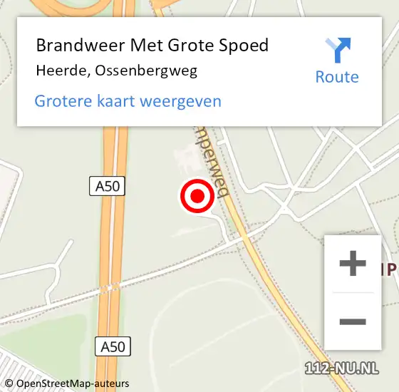 Locatie op kaart van de 112 melding: Brandweer Met Grote Spoed Naar Heerde, Ossenbergweg op 8 juni 2021 18:00