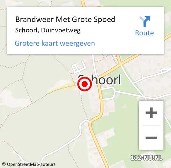 Locatie op kaart van de 112 melding: Brandweer Met Grote Spoed Naar Schoorl, Duinvoetweg op 8 juni 2021 19:02