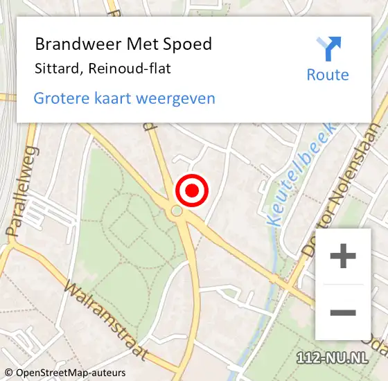 Locatie op kaart van de 112 melding: Brandweer Met Spoed Naar Sittard, Reinoud-flat op 8 juni 2021 19:19