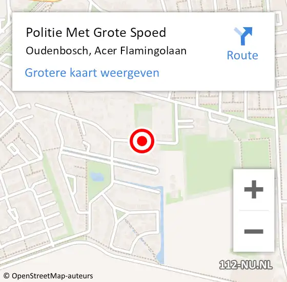 Locatie op kaart van de 112 melding: Politie Met Grote Spoed Naar Oudenbosch, Acer Flamingolaan op 8 juni 2021 20:31