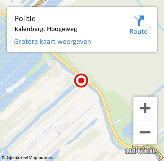 Locatie op kaart van de 112 melding: Politie Kalenberg, Hoogeweg op 8 juni 2021 20:34