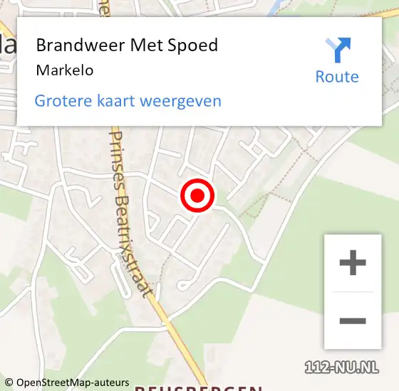 Locatie op kaart van de 112 melding: Brandweer Met Spoed Naar Markelo op 8 juni 2021 21:06