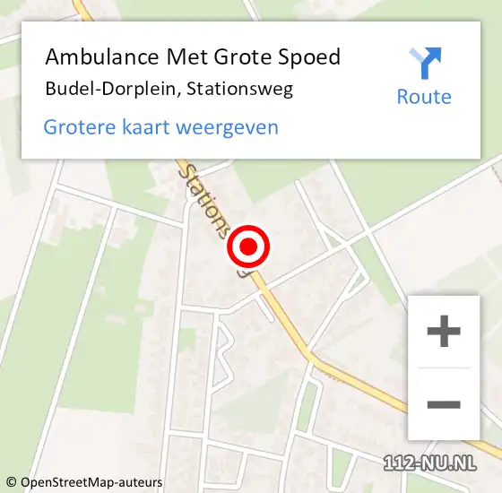 Locatie op kaart van de 112 melding: Ambulance Met Grote Spoed Naar Budel-Dorplein, Stationsweg op 8 juni 2021 21:12