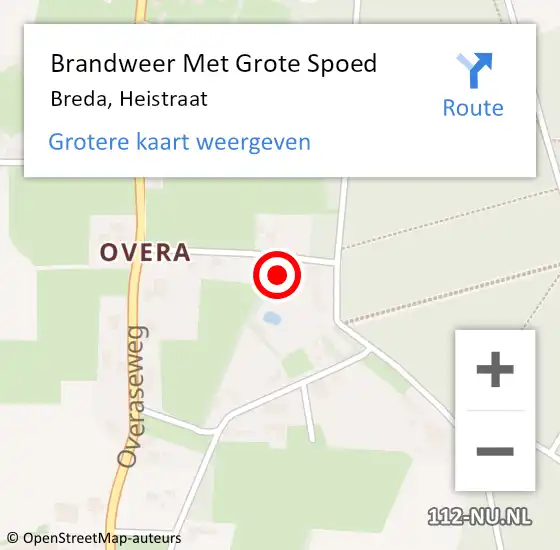 Locatie op kaart van de 112 melding: Brandweer Met Grote Spoed Naar Breda, Heistraat op 8 juni 2021 22:01