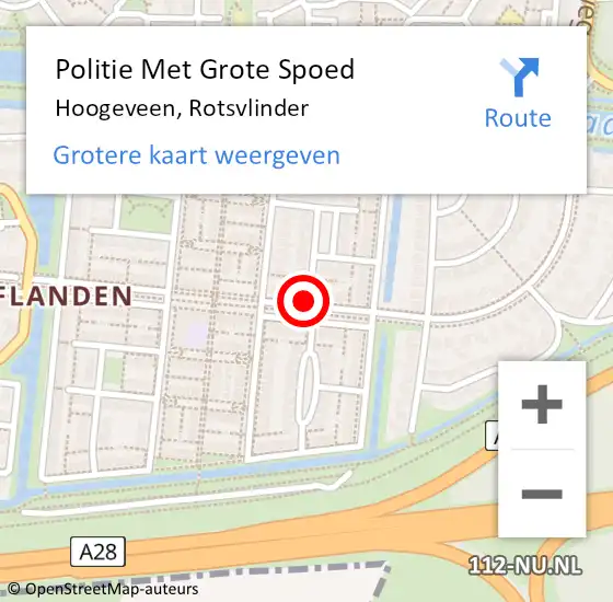 Locatie op kaart van de 112 melding: Politie Met Grote Spoed Naar Hoogeveen, Rotsvlinder op 8 juni 2021 22:06