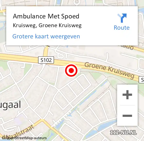 Locatie op kaart van de 112 melding: Ambulance Met Spoed Naar Kruisweg, Groene Kruisweg op 8 juni 2021 22:08