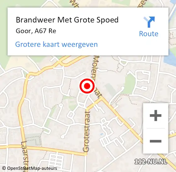 Locatie op kaart van de 112 melding: Brandweer Met Grote Spoed Naar Goor op 8 juni 2021 23:12