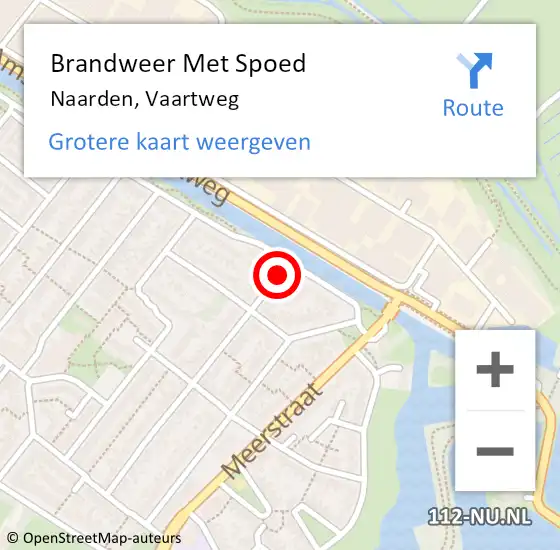 Locatie op kaart van de 112 melding: Brandweer Met Spoed Naar Naarden, Vaartweg op 8 juni 2021 23:19