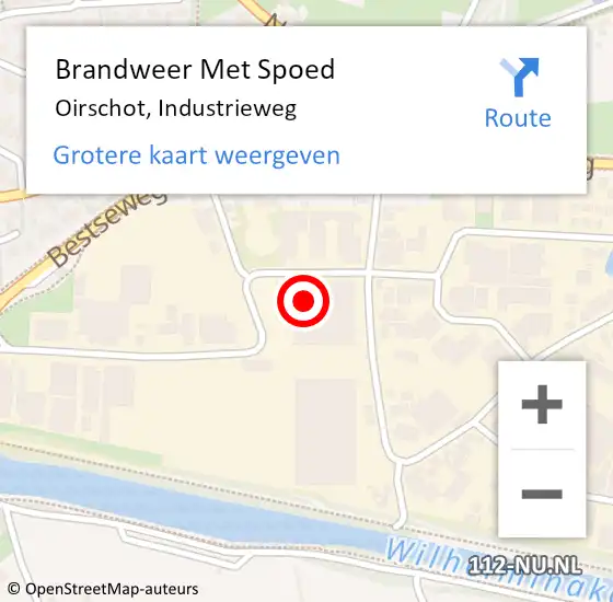 Locatie op kaart van de 112 melding: Brandweer Met Spoed Naar Oirschot, Industrieweg op 8 juni 2021 23:27