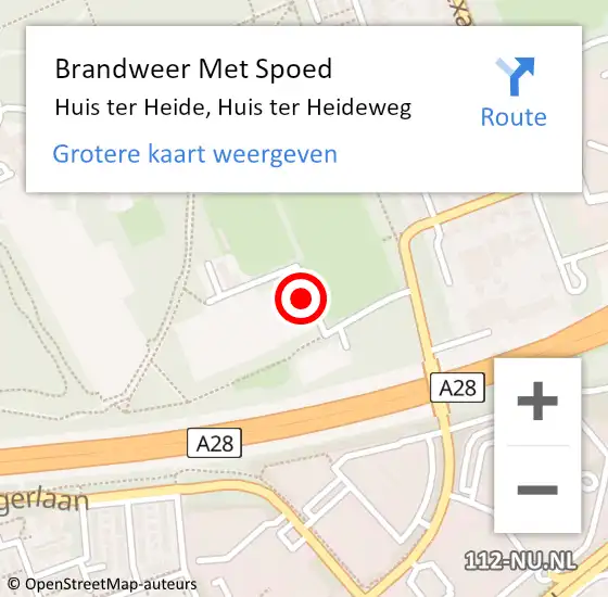 Locatie op kaart van de 112 melding: Brandweer Met Spoed Naar Huis ter Heide, Huis ter Heideweg op 8 juni 2021 23:28