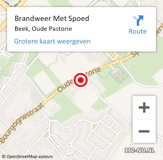 Locatie op kaart van de 112 melding: Brandweer Met Spoed Naar Beek, Oude Pastorie op 9 juni 2021 00:31