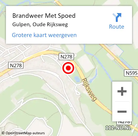 Locatie op kaart van de 112 melding: Brandweer Met Spoed Naar Gulpen, Oude Rijksweg op 9 juni 2021 01:34