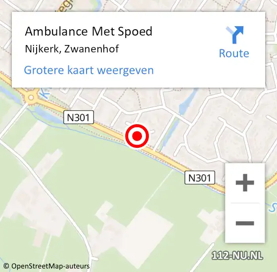 Locatie op kaart van de 112 melding: Ambulance Met Spoed Naar Nijkerk, Zwanenhof op 12 juni 2014 18:27