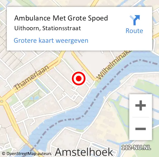 Locatie op kaart van de 112 melding: Ambulance Met Grote Spoed Naar Uithoorn, Stationsstraat op 9 juni 2021 01:50