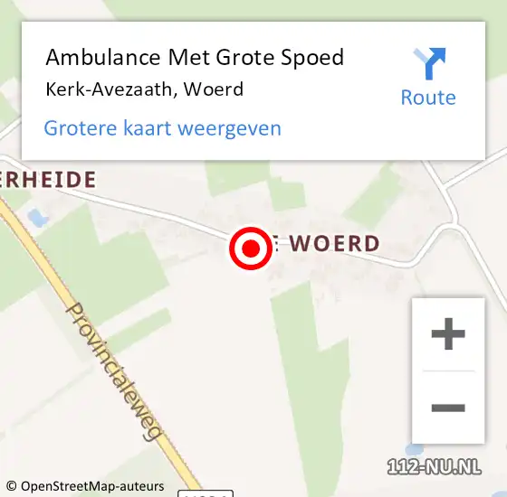 Locatie op kaart van de 112 melding: Ambulance Met Grote Spoed Naar Kerk-Avezaath, Woerd op 9 juni 2021 02:00