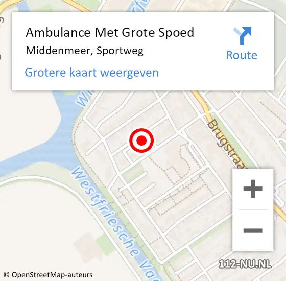 Locatie op kaart van de 112 melding: Ambulance Met Grote Spoed Naar Middenmeer, Sportweg op 9 juni 2021 02:16