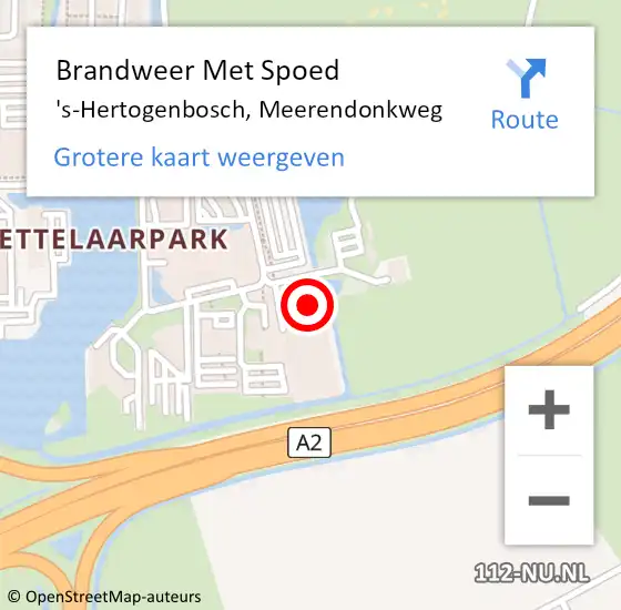Locatie op kaart van de 112 melding: Brandweer Met Spoed Naar 's-Hertogenbosch, Meerendonkweg op 9 juni 2021 02:41