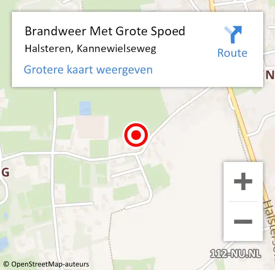 Locatie op kaart van de 112 melding: Brandweer Met Grote Spoed Naar Halsteren, Kannewielseweg op 9 juni 2021 03:42