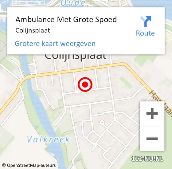 Locatie op kaart van de 112 melding: Ambulance Met Grote Spoed Naar Colijnsplaat op 9 juni 2021 06:55