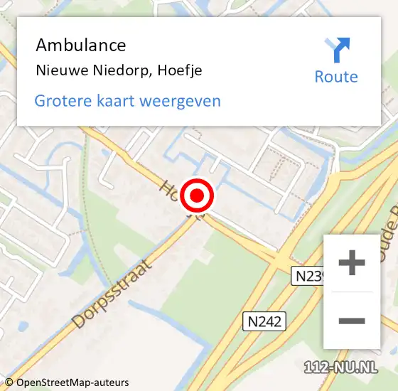 Locatie op kaart van de 112 melding: Ambulance Nieuwe Niedorp, Hoefje op 9 juni 2021 07:00